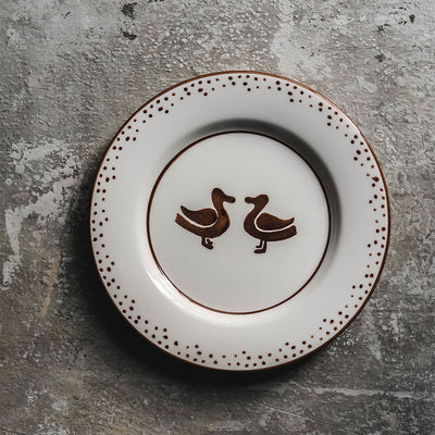 Hand-painted Ceramic Plate - Ducks