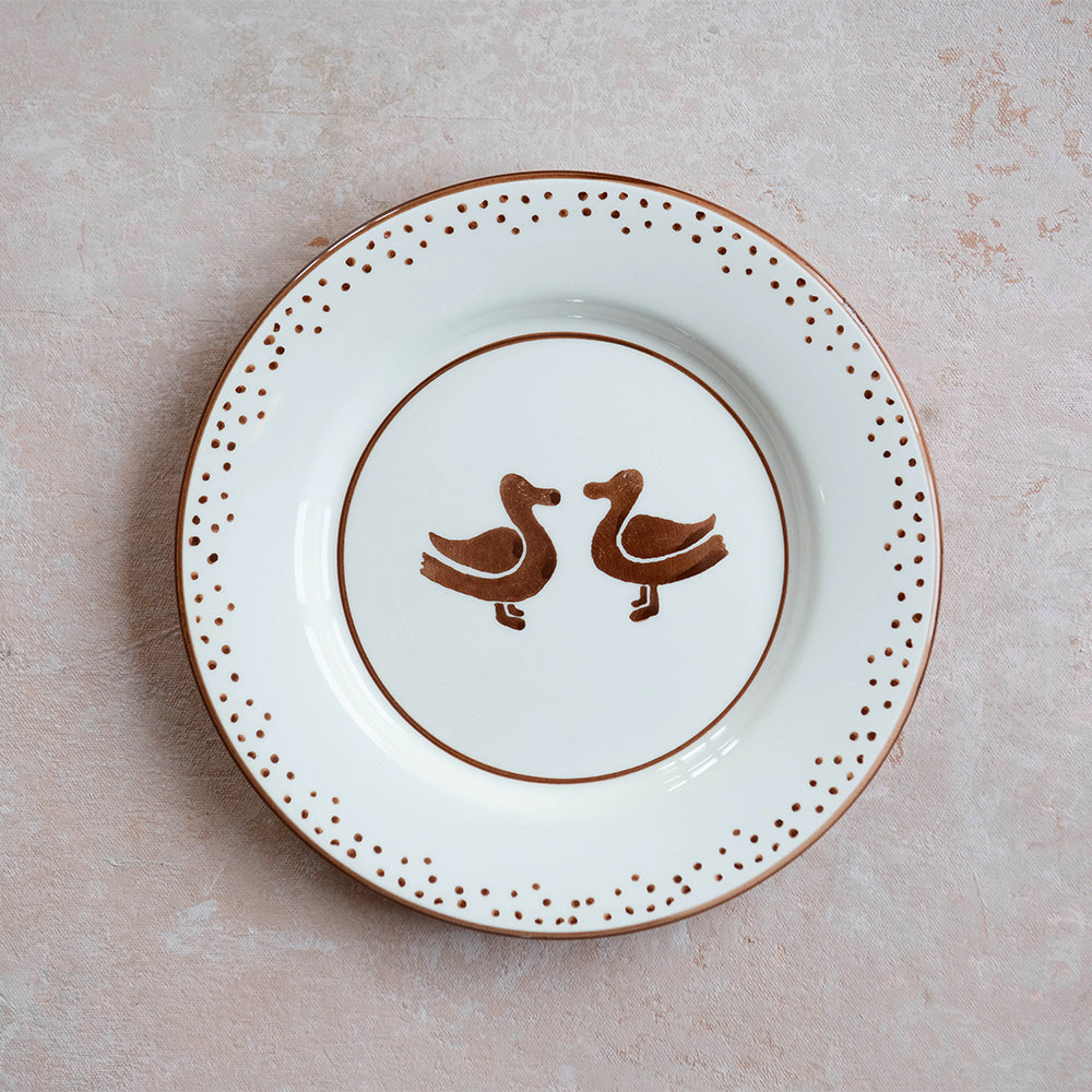 Hand-painted Ceramic Plate - Ducks