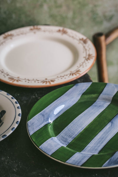 Hand-painted Ceramic Plate - Stripes
