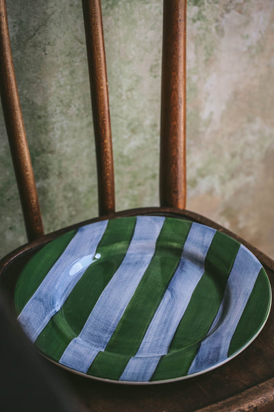 Hand-painted Ceramic Plate - Stripes