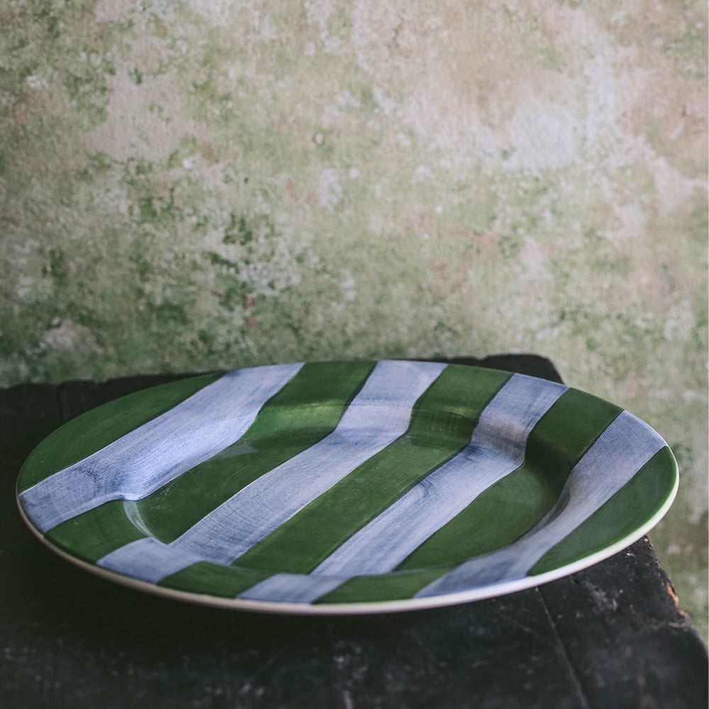 Hand-painted Ceramic Plate - Stripes