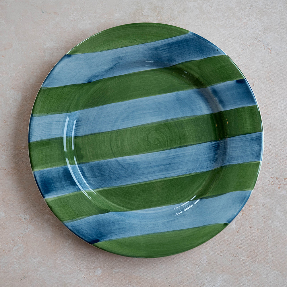 Hand-painted Ceramic Plate - Stripes