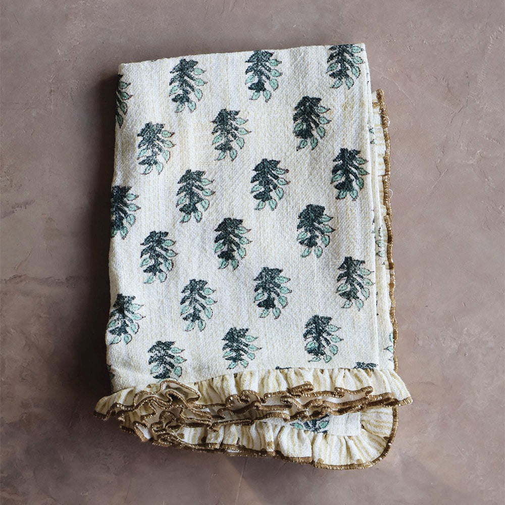 Block-Printed Heavyweight Linen Tea Towel