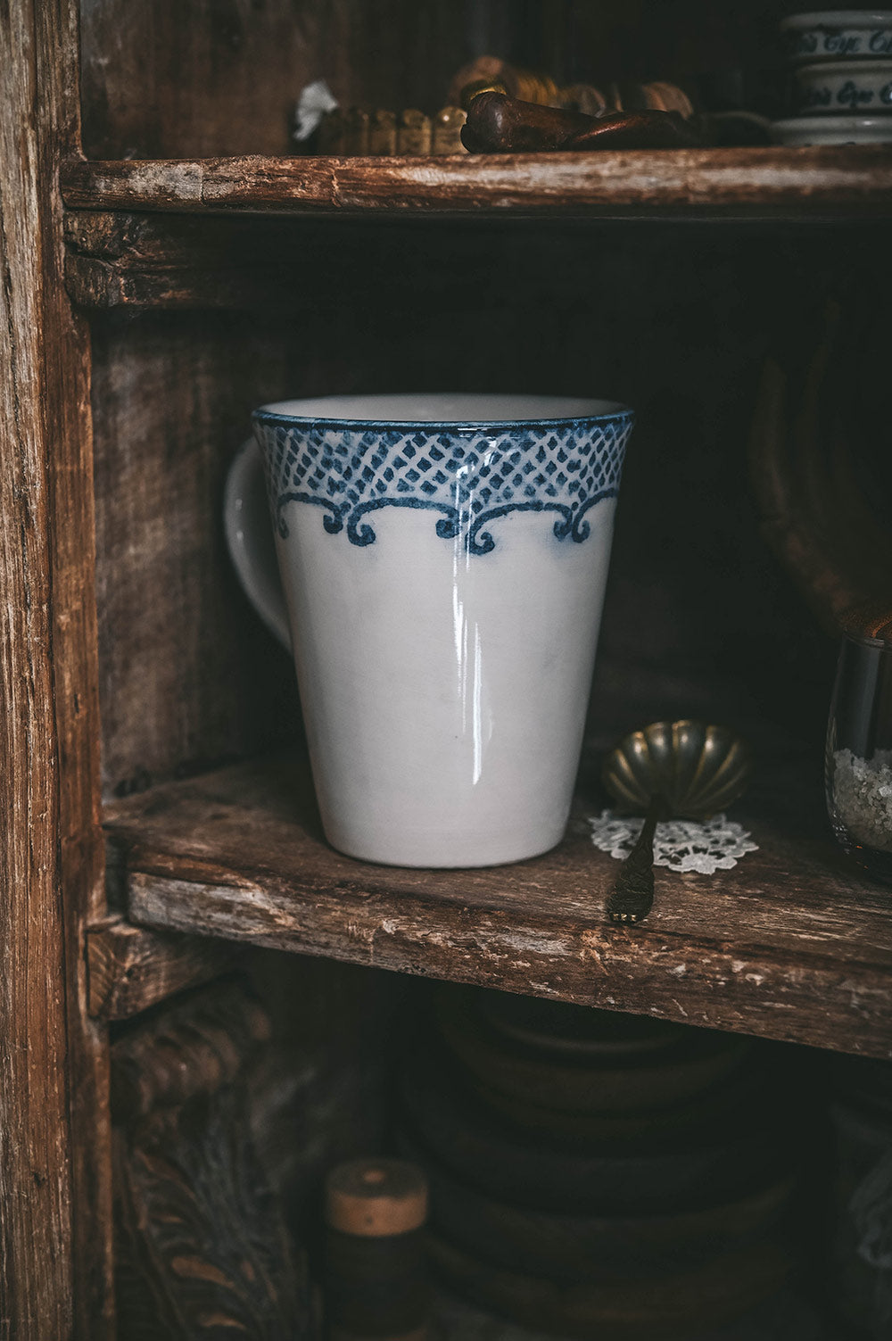 Hand-Painted Indigo Ceramic Mug