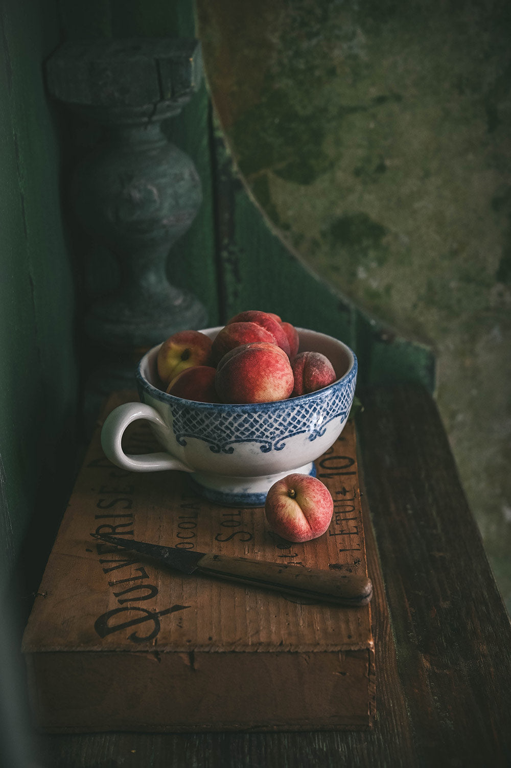 Hand-Painted Round Indigo Ceramic Mug