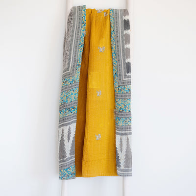 One-of-a-kind Kantha Quilt - KT7059