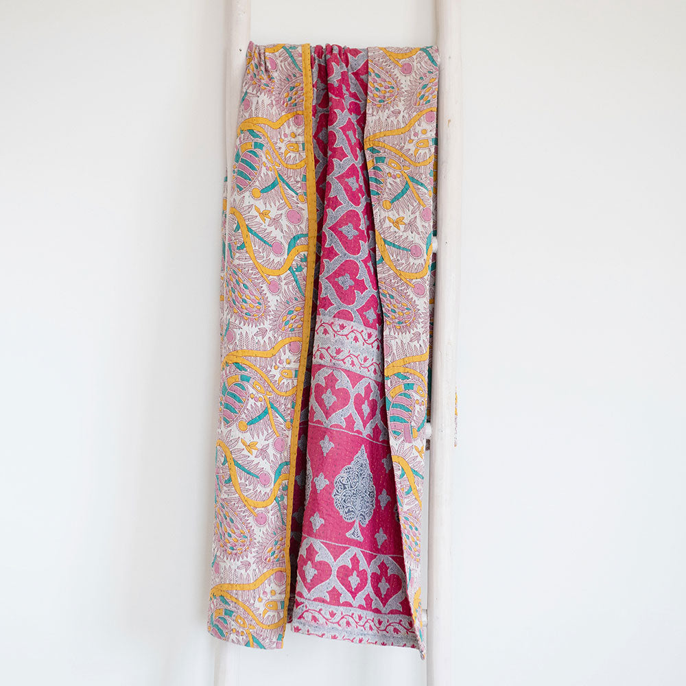 One-of-a-kind Kantha Quilt - KT7098