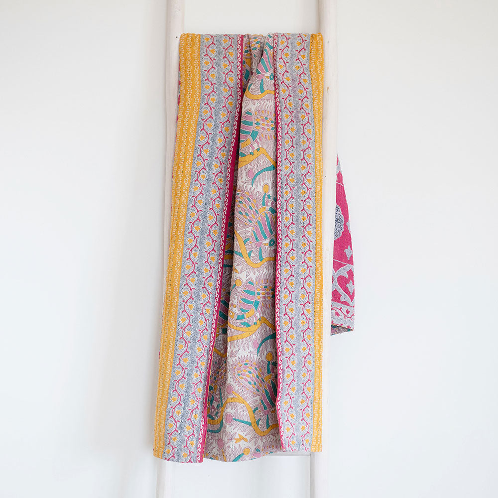 One-of-a-kind Kantha Quilt - KT7098
