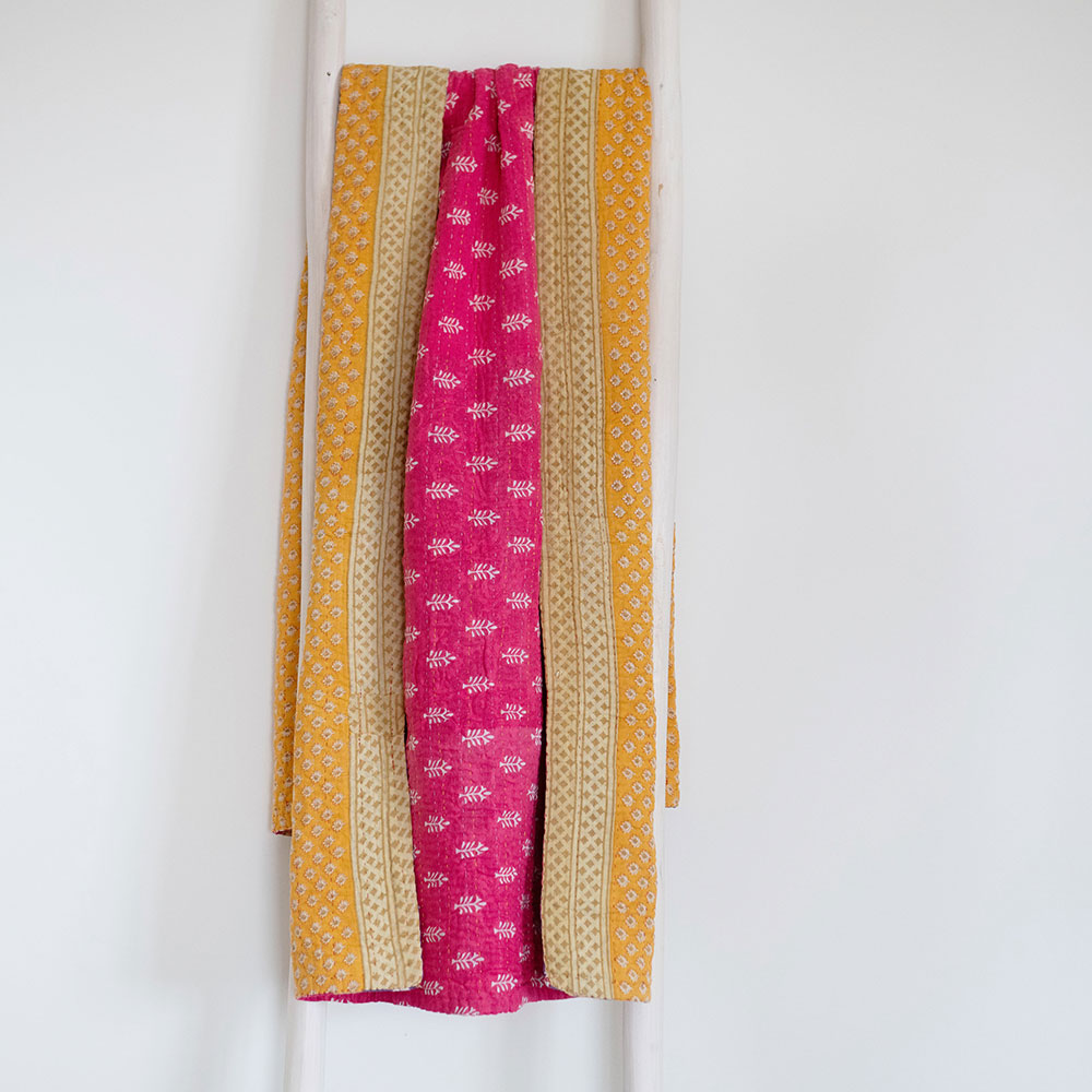 One-of-a-kind Kantha Quilt - KT7115