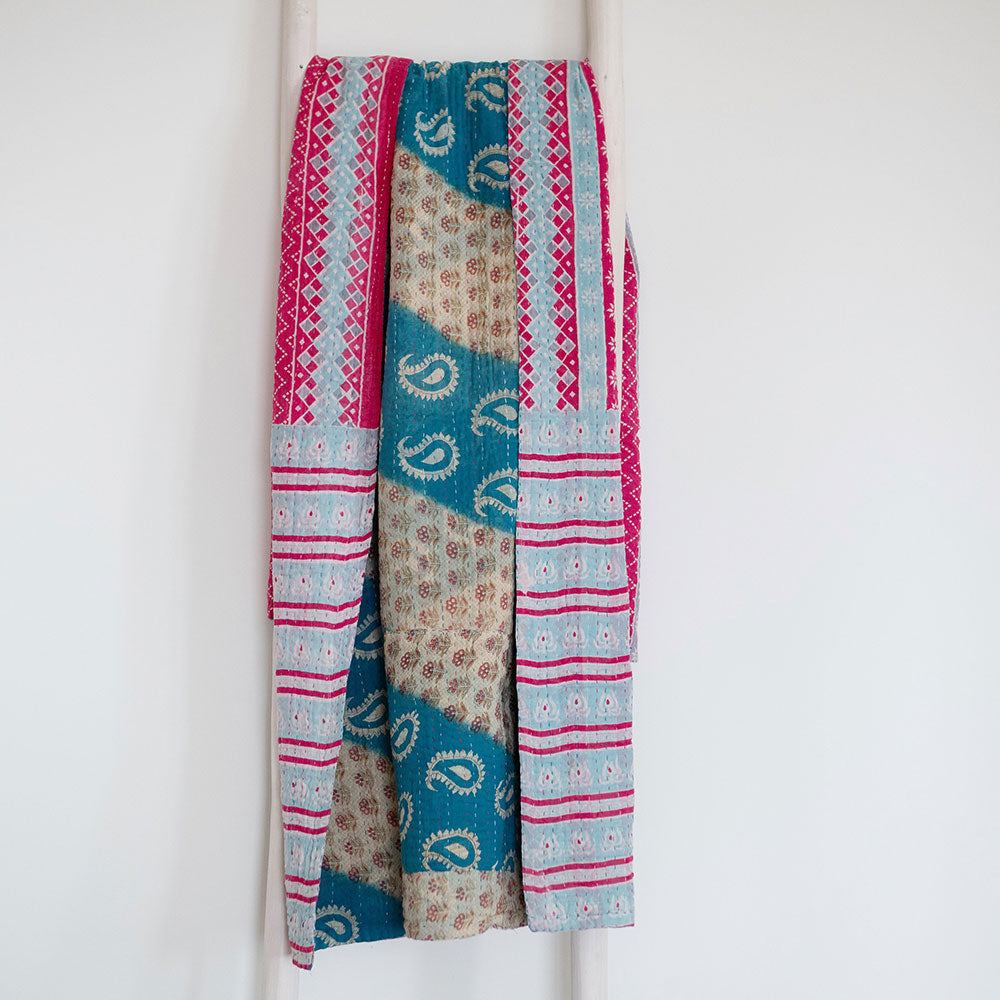 One-of-a-kind Kantha Quilt - KT7117