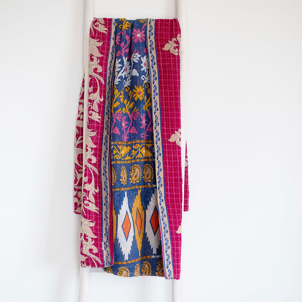 One-of-a-kind Kantha Quilt - KT7118