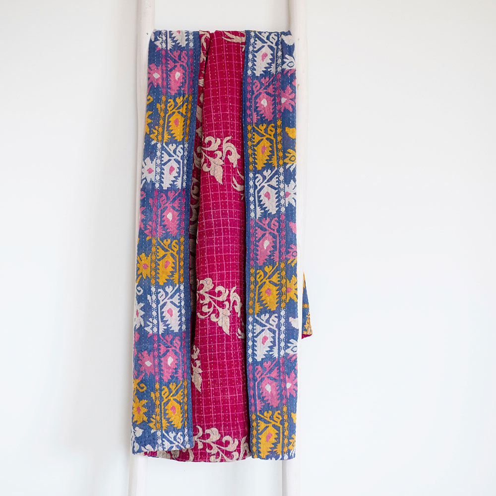 One-of-a-kind Kantha Quilt - KT7118