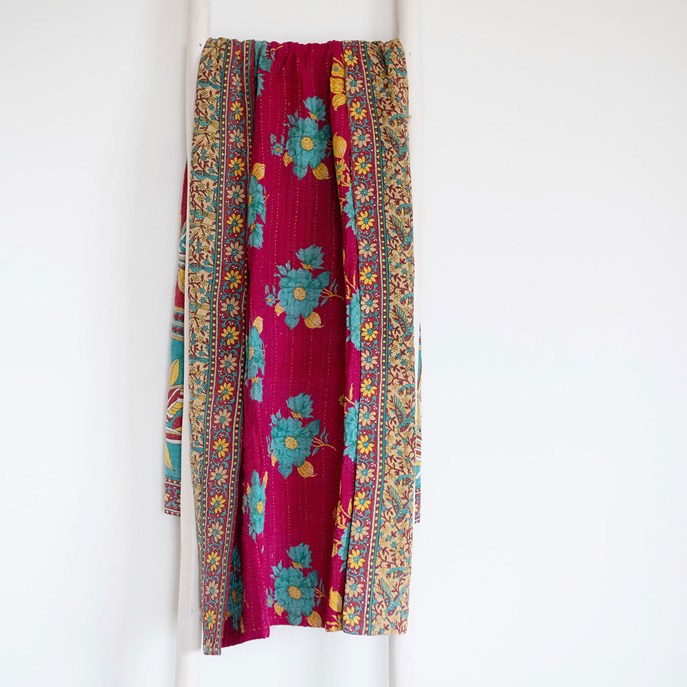 One-of-a-kind Kantha Quilt - KT7121
