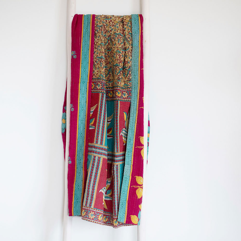 One-of-a-kind Kantha Quilt - KT7121