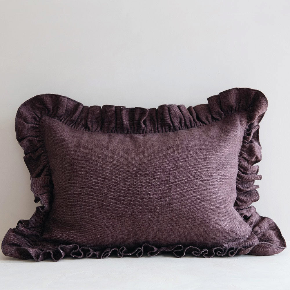 Heavyweight Linen Pillow Cover - Plum