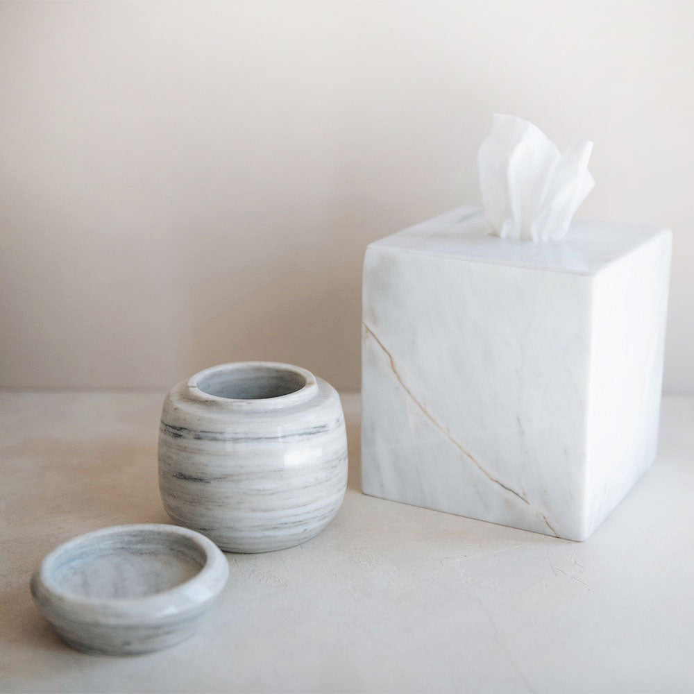 Hand-carved Marble Canister