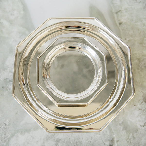 Roan Iris Octagon Tray - Silver Plated