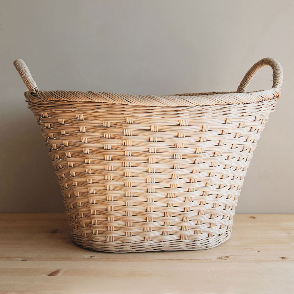 Handwoven Oval Floor Basket - Large