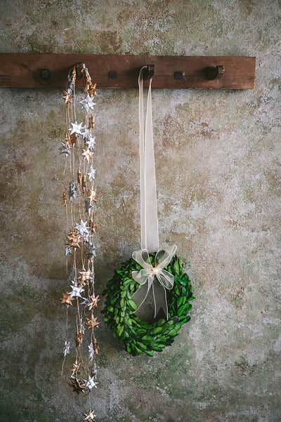 Palm Leaf Star Garland - Gold & Silver
