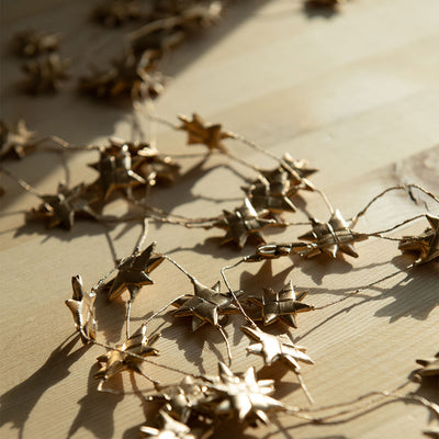 Palm Leaf Star Garland - Gold