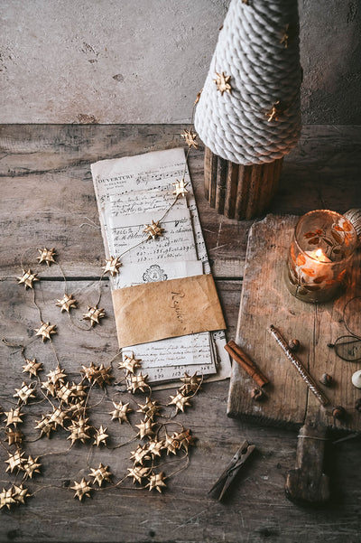 Palm Leaf Star Garland - Gold