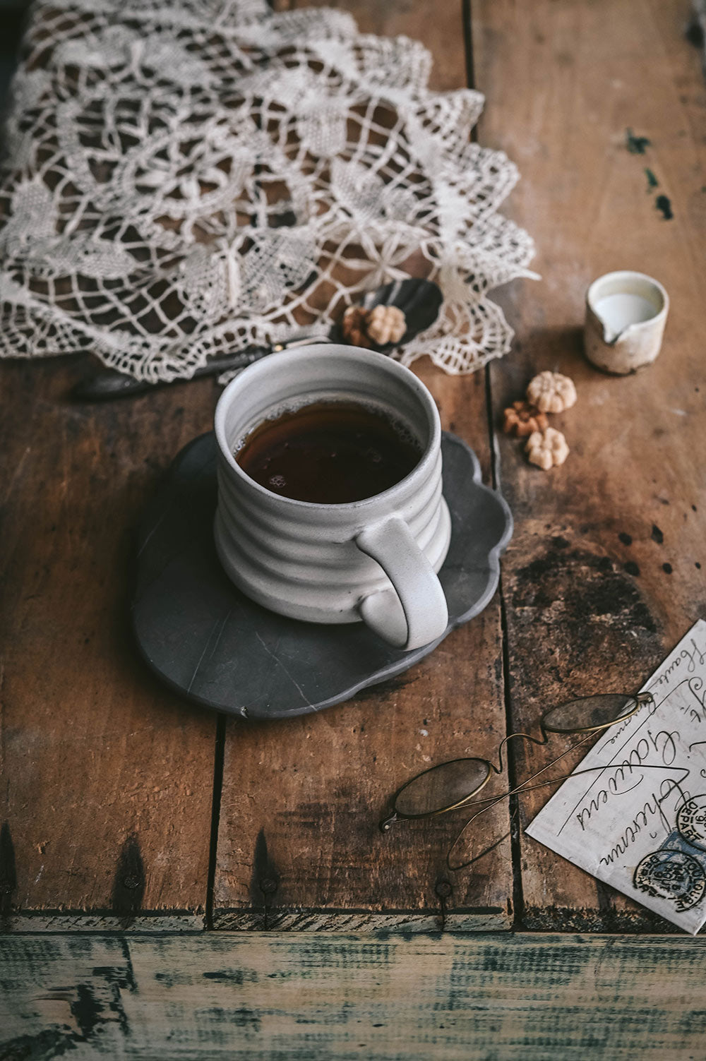 Petal Marble Spoon Rest - Grey