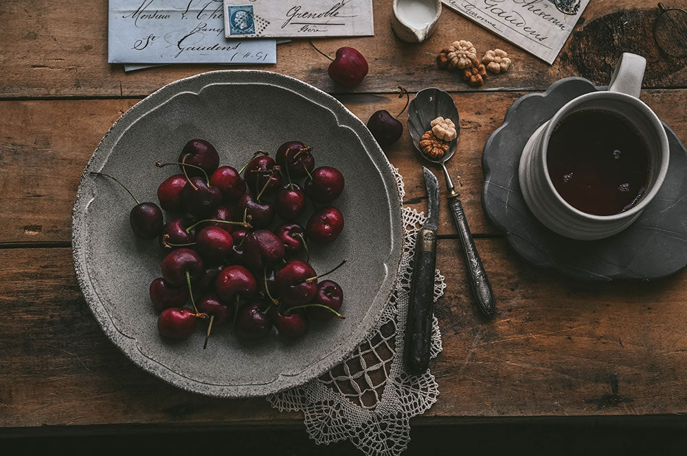 Petal Marble Spoon Rest - Grey