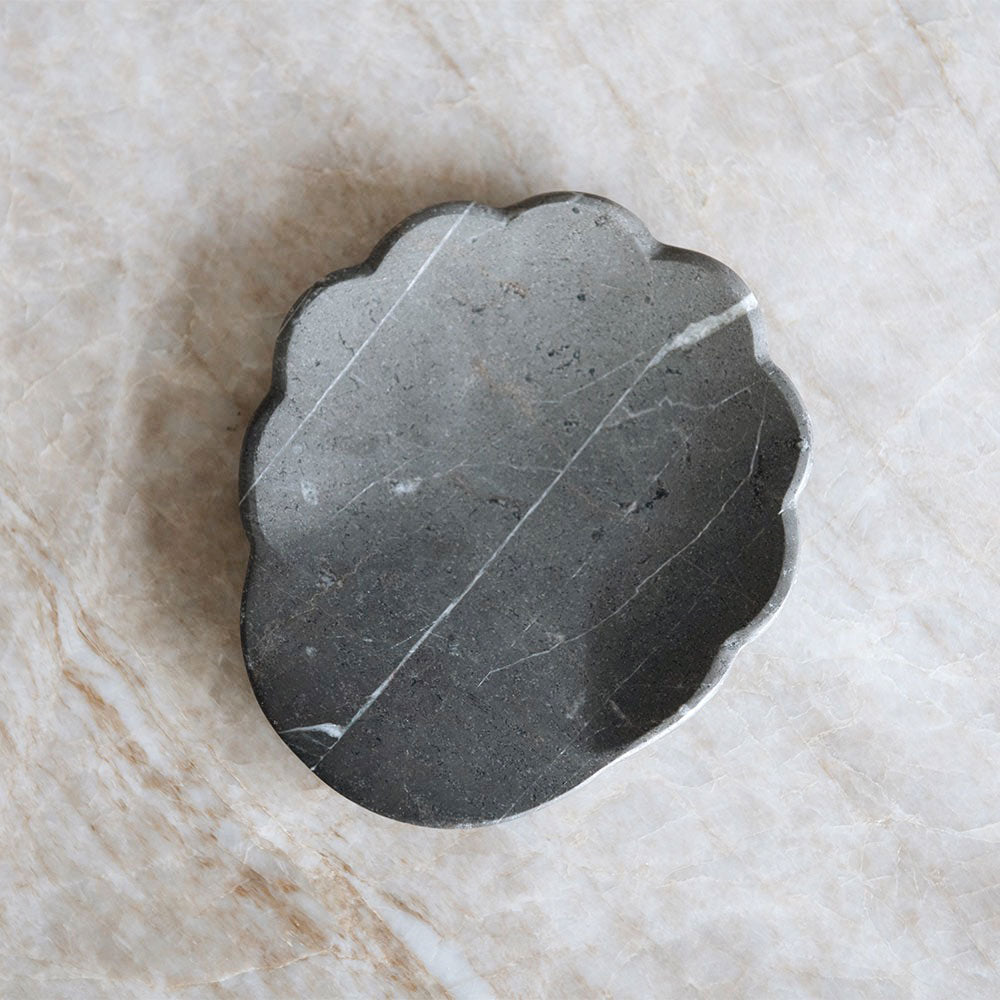 Petal Marble Spoon Rest - Grey