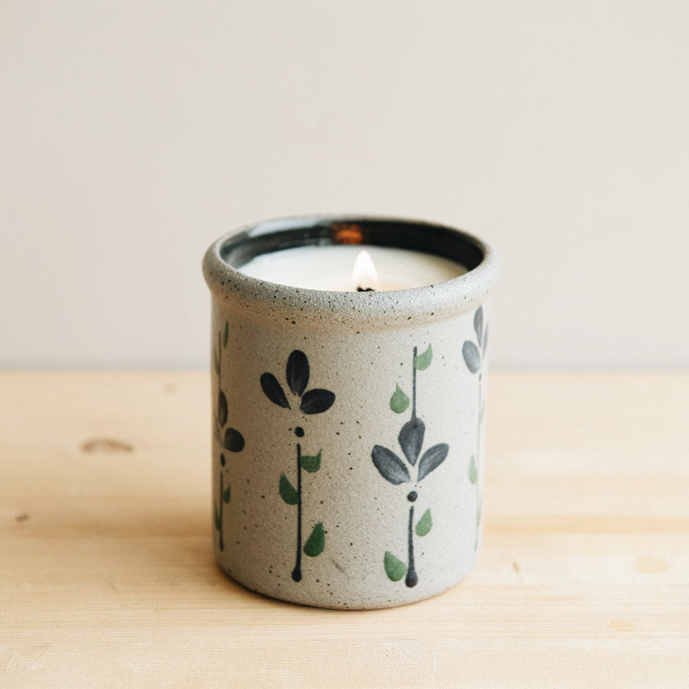 Ceramic Bloom Candle Crock