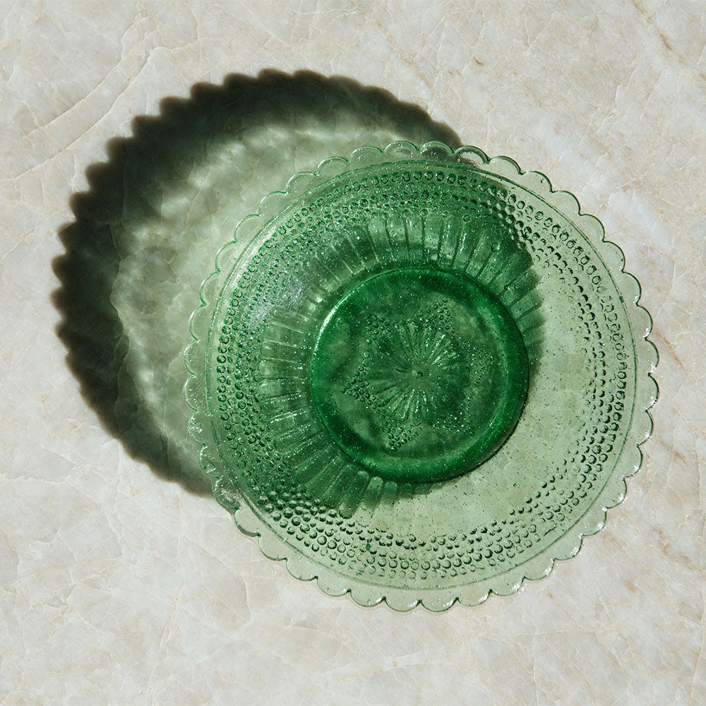 Hand-Pressed Recycled Glass Plate