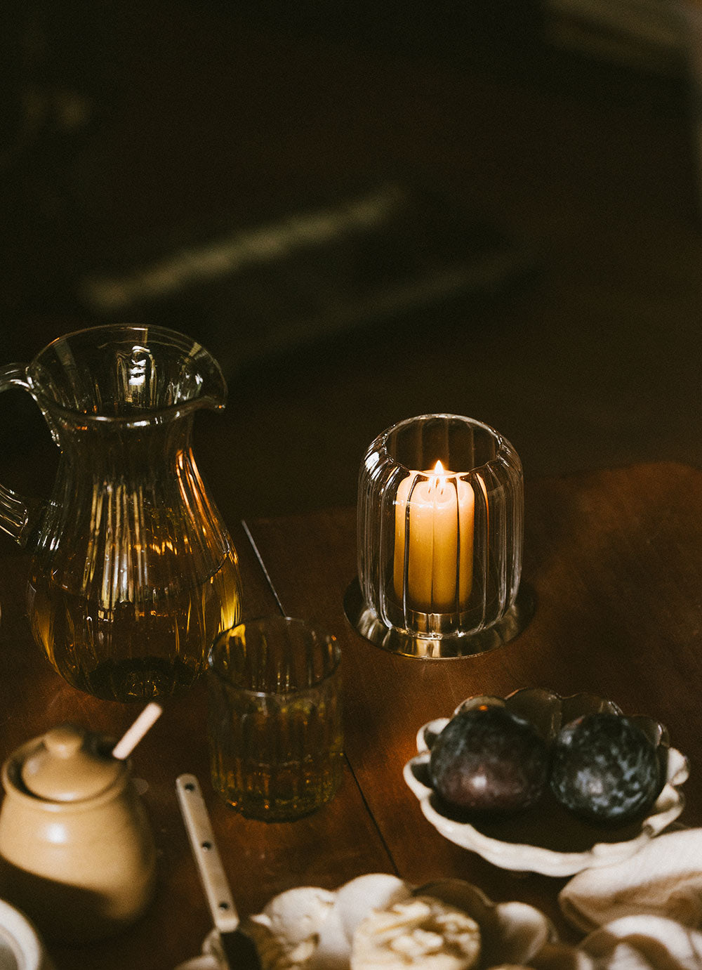 Fluted Glass Lantern - Large