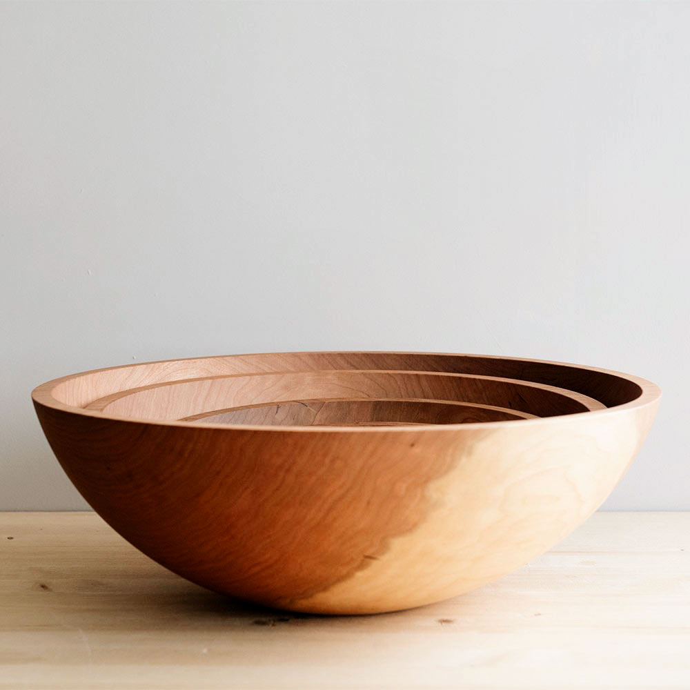 Roan Iris Cherry Wood Bowl