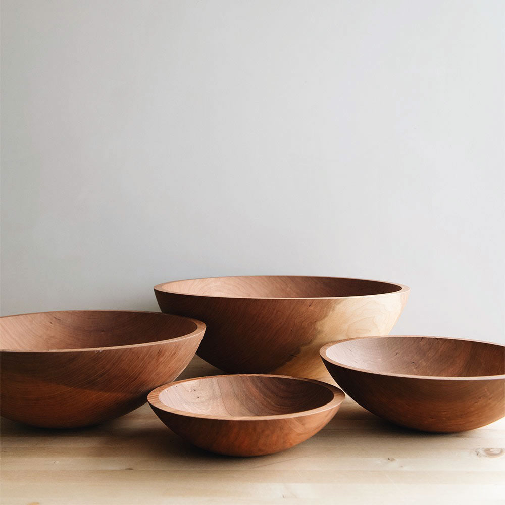 Roan Iris Cherry Wood Bowl