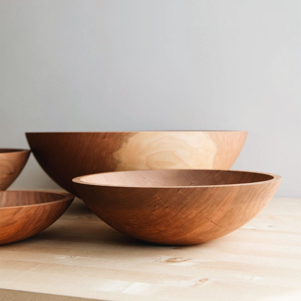 Roan Iris Cherry Wood Bowl