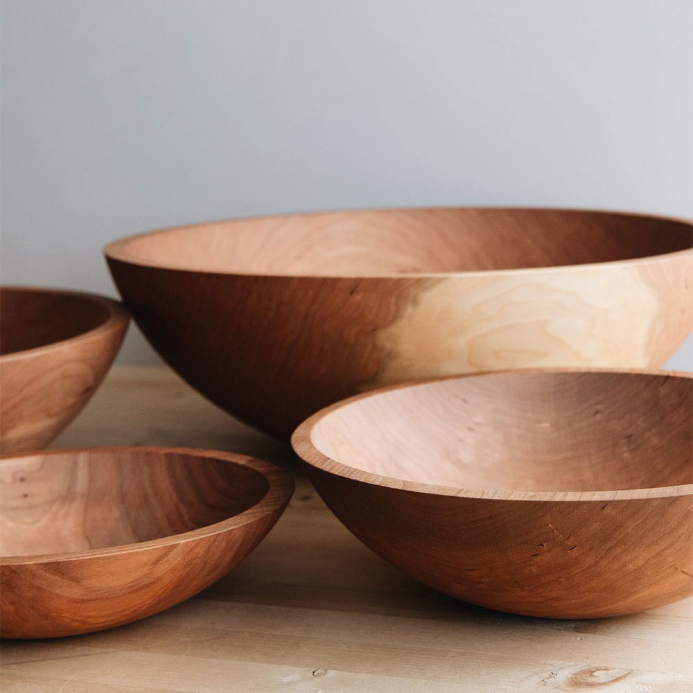 Roan Iris Cherry Wood Bowl