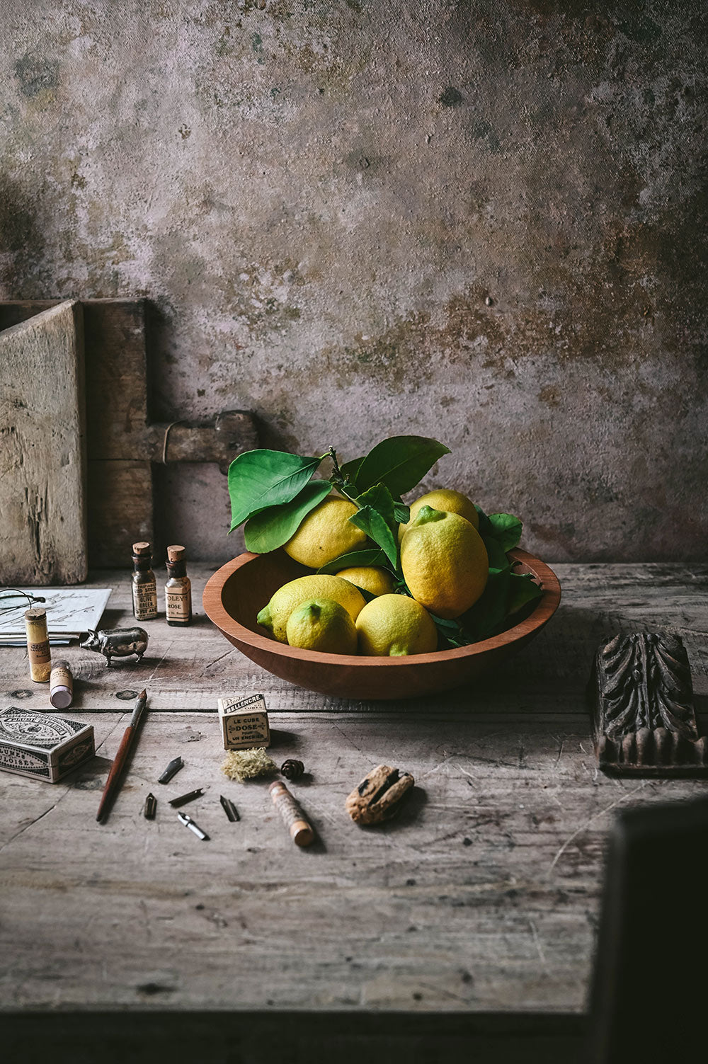 Roan Iris Cherry Wood Bowl