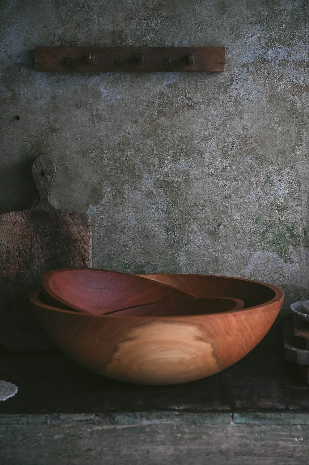 Roan Iris Cherry Wood Bowl
