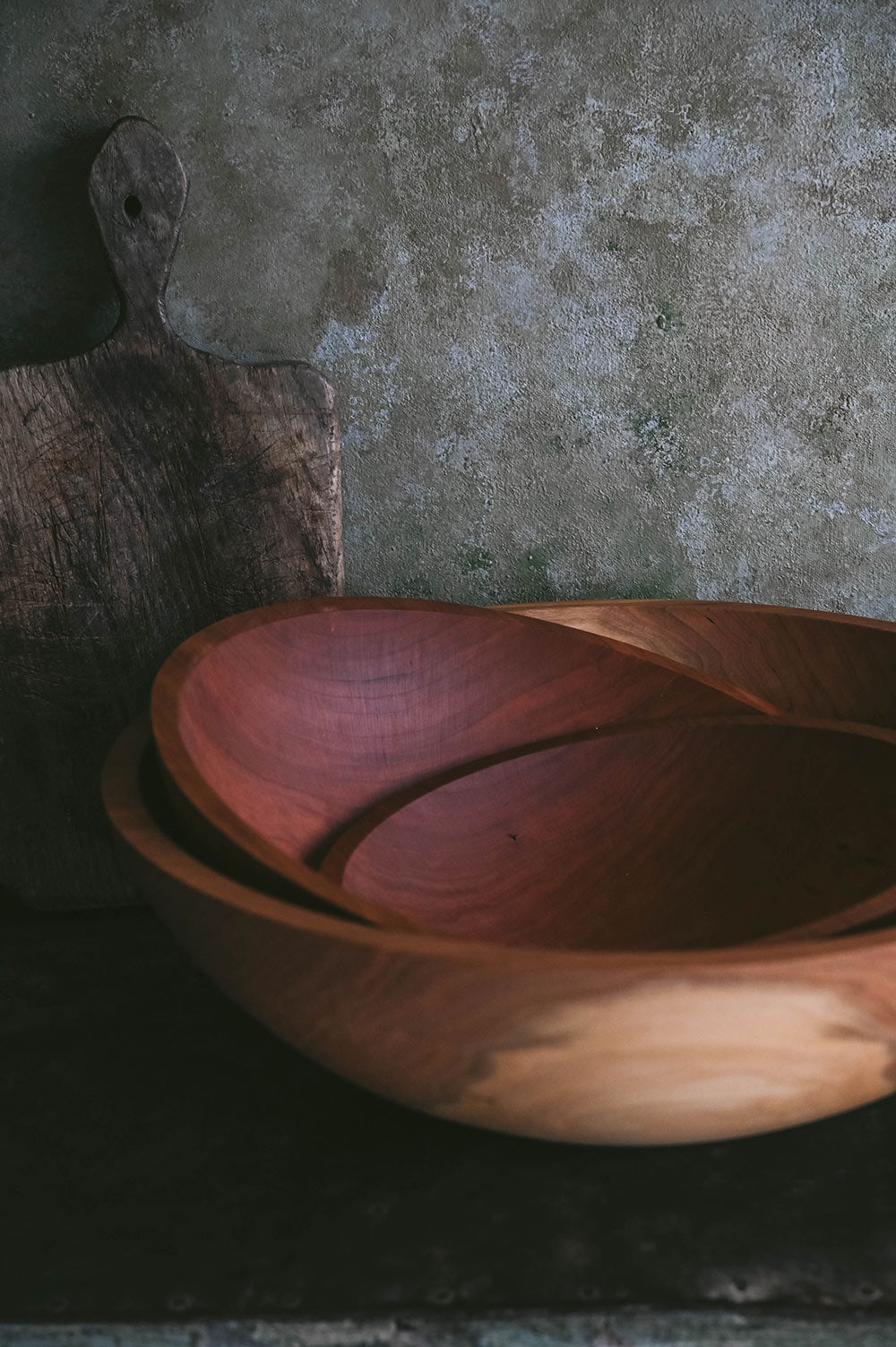 Roan Iris Cherry Wood Bowl