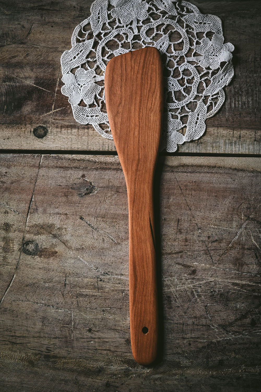 Roan Iris Cherry Wood Flat Spoon