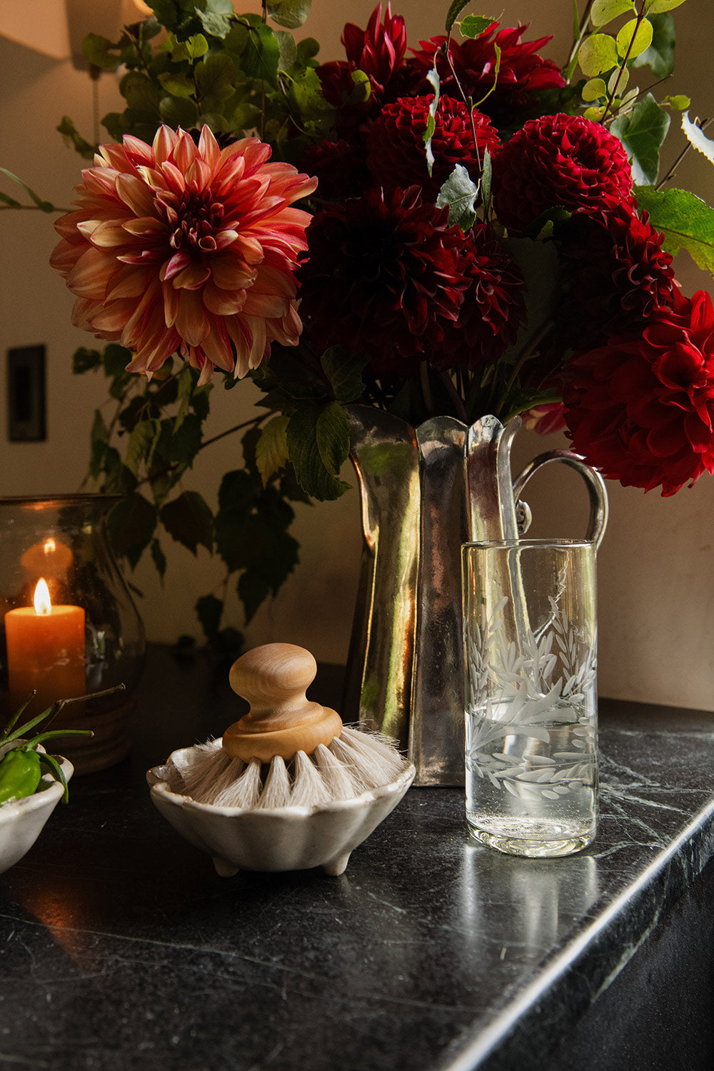 Footed Ceramic Petal Bowl - Small