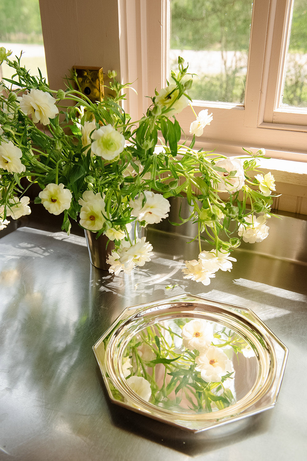 Roan Iris Octagon Tray - Polished Nickel