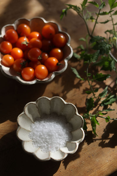 Footed Ceramic Petal Bowl