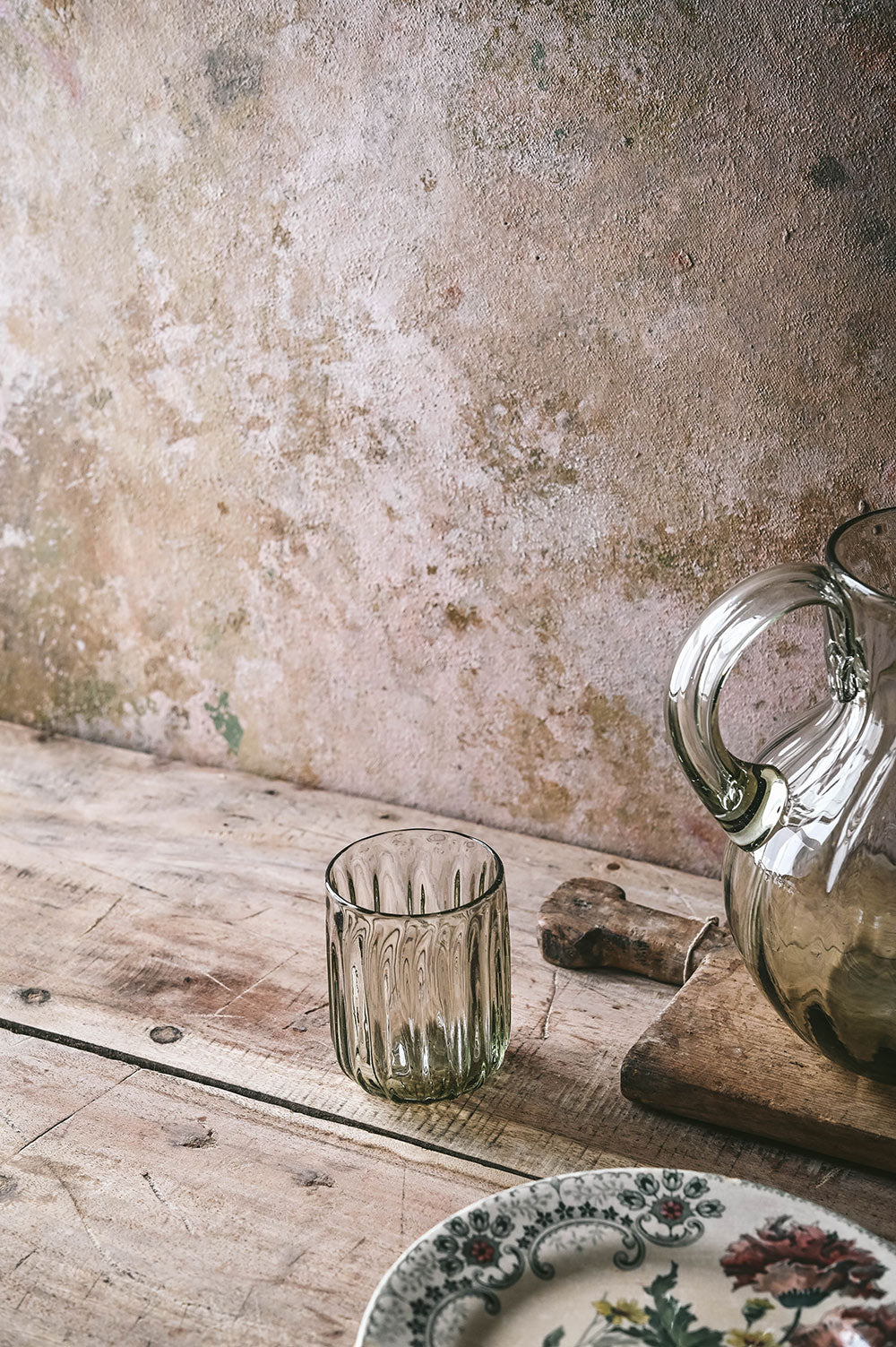 Tall Handblown Fluted Tumbler