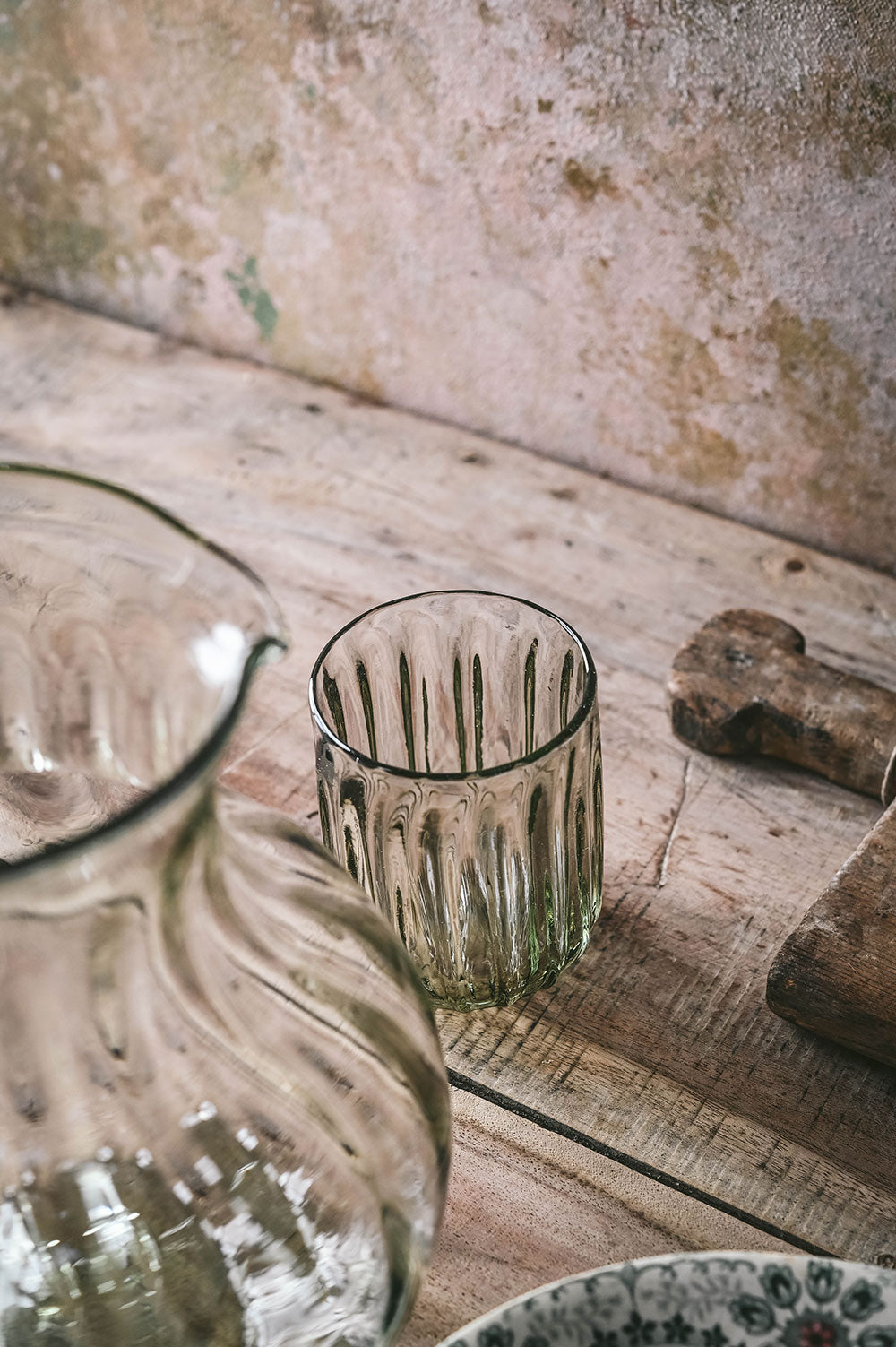 Tall Handblown Fluted Tumbler