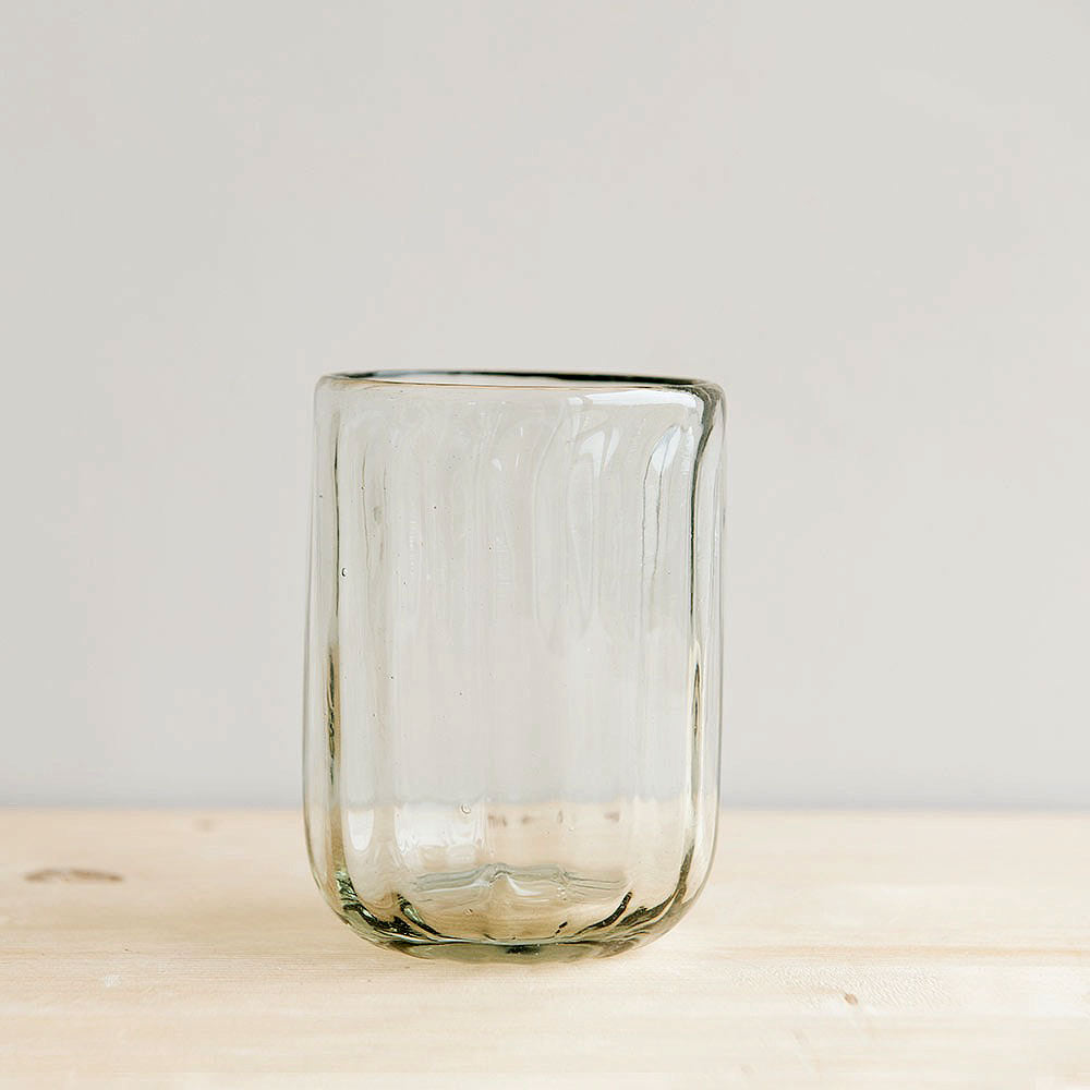 Tall Handblown Fluted Tumbler