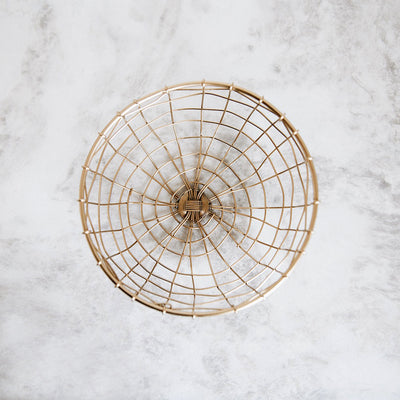 Short Round Brass Wire Basket - Small
