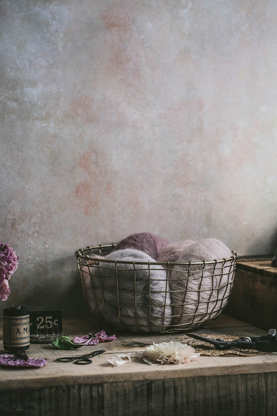 Short Round Brass Wire Basket
