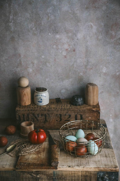 Short Round Brass Wire Basket - Small