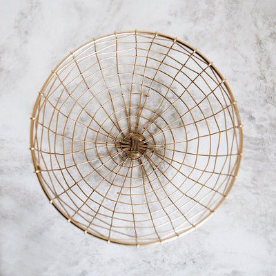 Short Round Brass Wire Basket