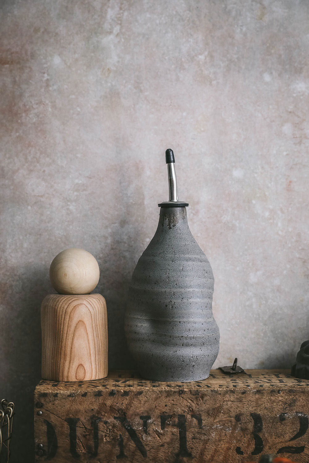 Stoneware Oil & Vinegar Cruet